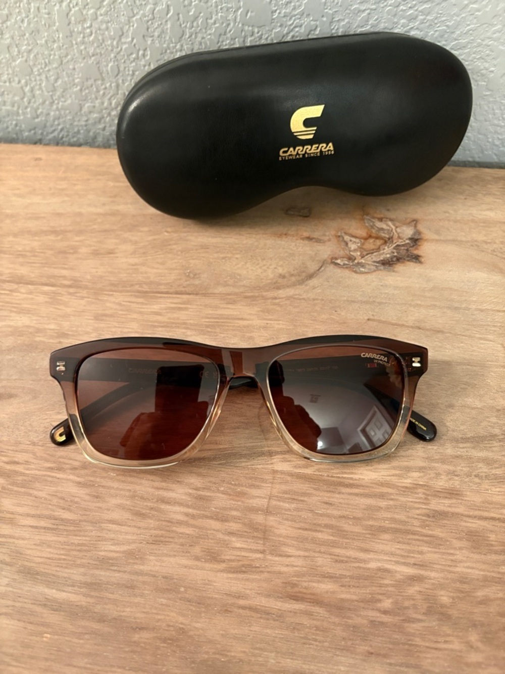 Carrera Square Sunglasses in Black with Brown Tortoise Accents